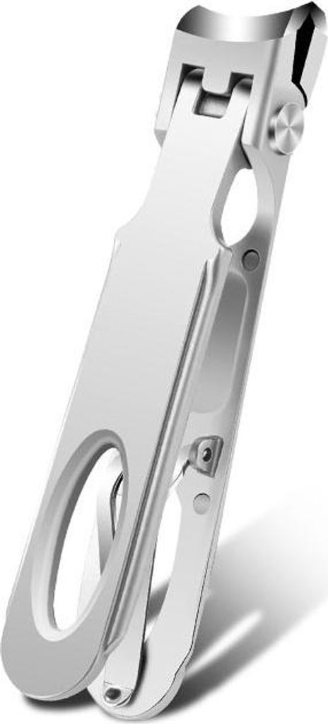 INF Silberner Nagelknipser mit gebogener Klinge für harte Nägel