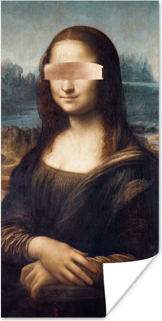 MuchoWow Poster Mona Lisa - Gemälde - Farbe 75x150 cm - Dekoration für die Wände