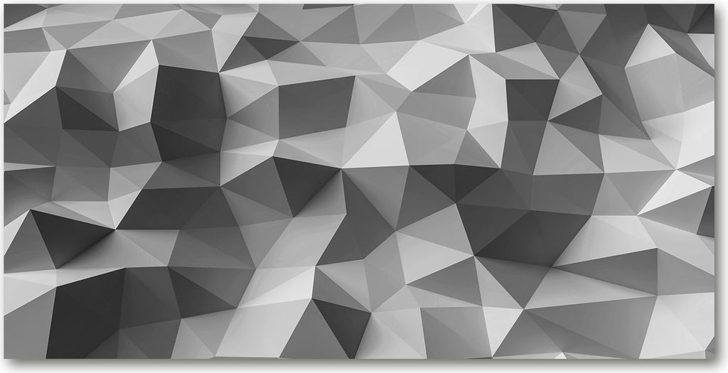 Tulup Glas-Bild -140x70- Wandkunst Dekorative Wand für Küche & Wohnzimmer - Kunst: modern & klassisch - Abstrakte Dreiecke - Grau