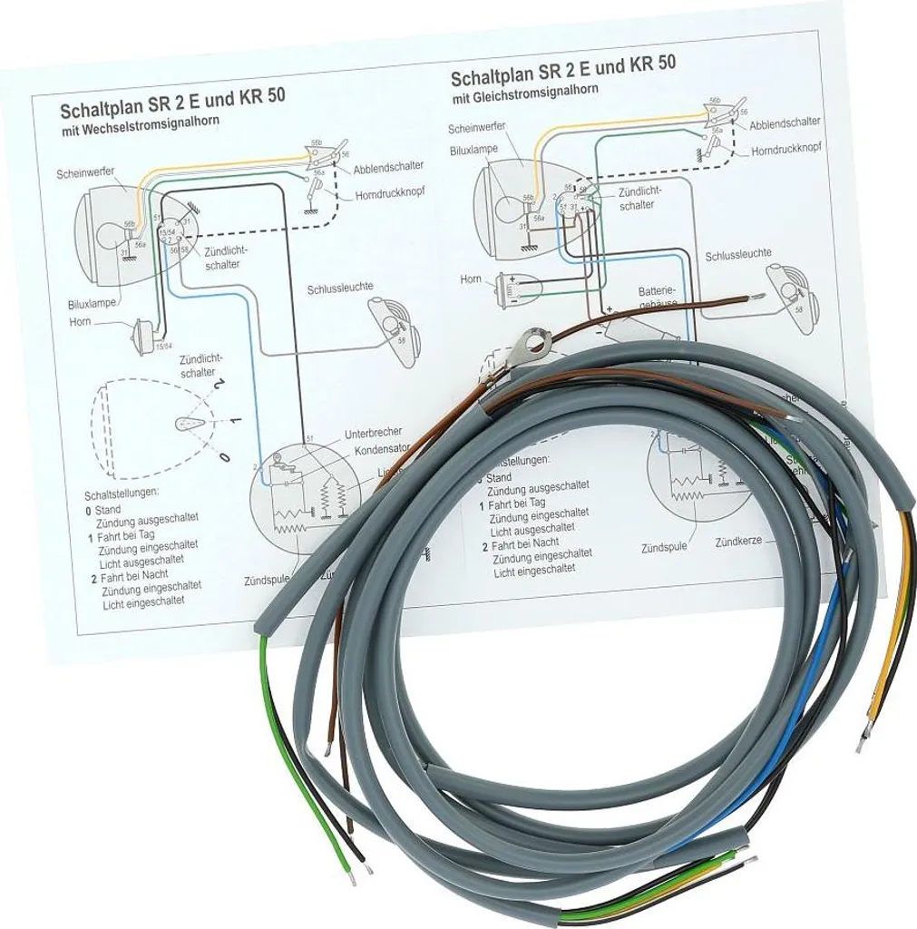 Faisceau électrique gris haute qualité pour Simson SR2 SR2E et KR50