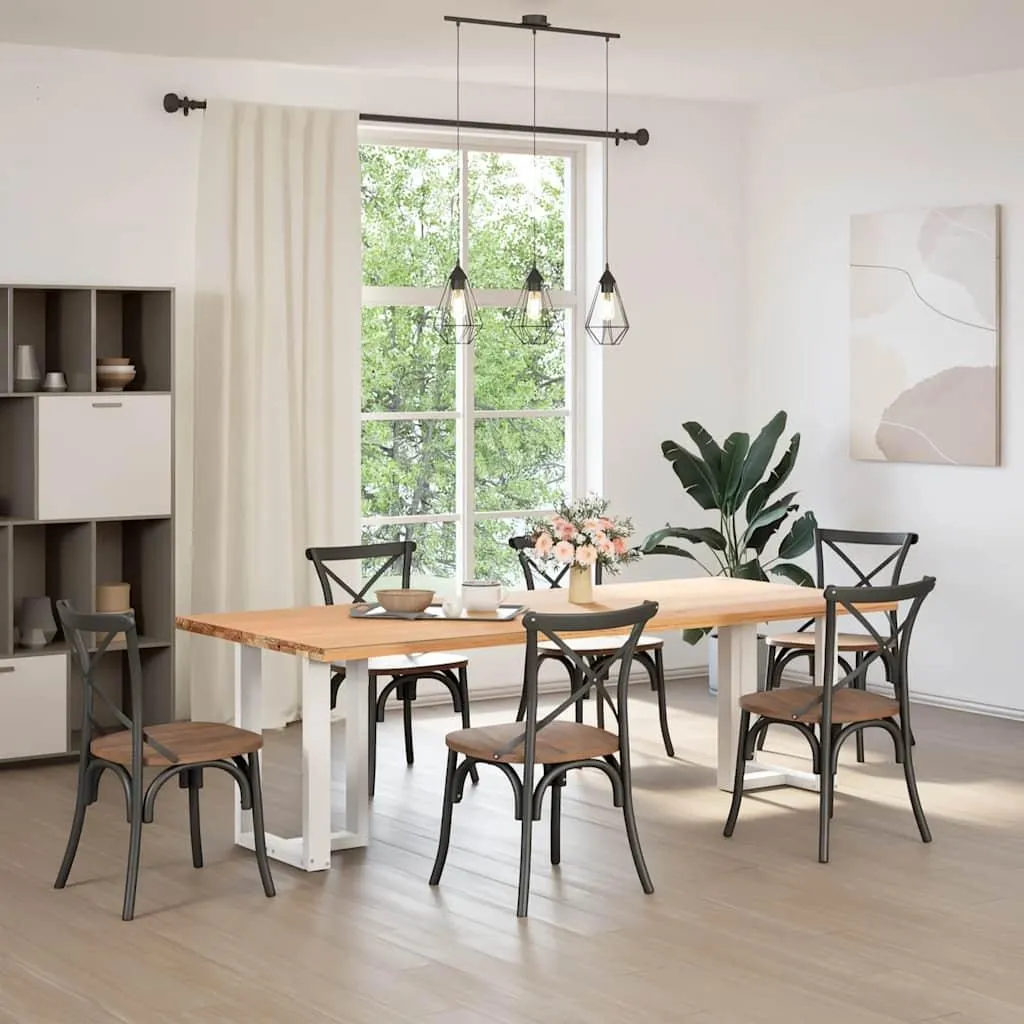 Gambe per Tavolo da Pranzo T Acciaio Bianco 50x35x72cm vidaXL