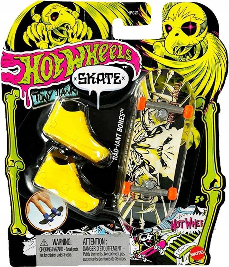 Hot Wheels SKATE RADIANT BONES, Griffbrett-Set, 5 Jahr(e), Kunststoff, Mehrfarbig