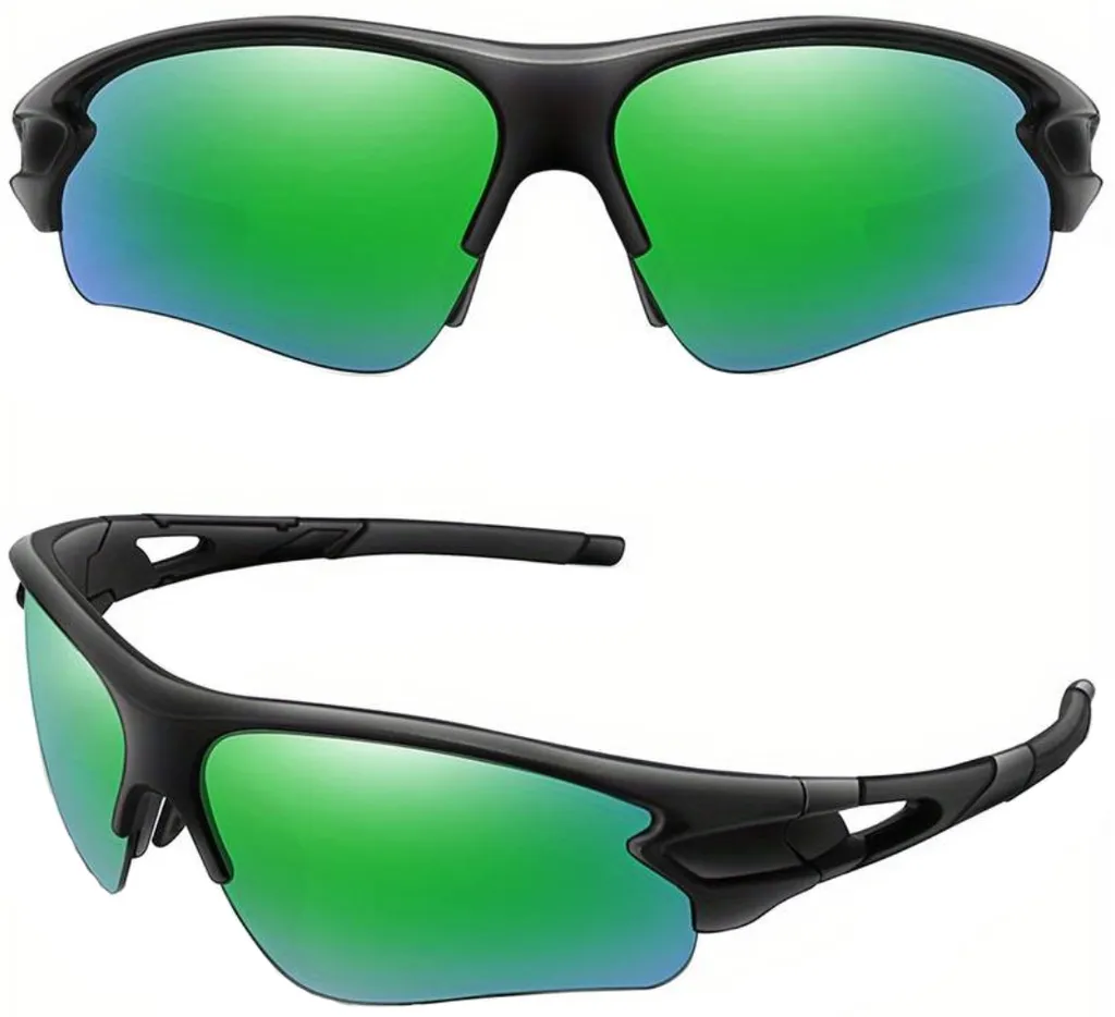 Camerazar Sunglasses: Occhiali Ciclismo Polarizzati Green Mirror