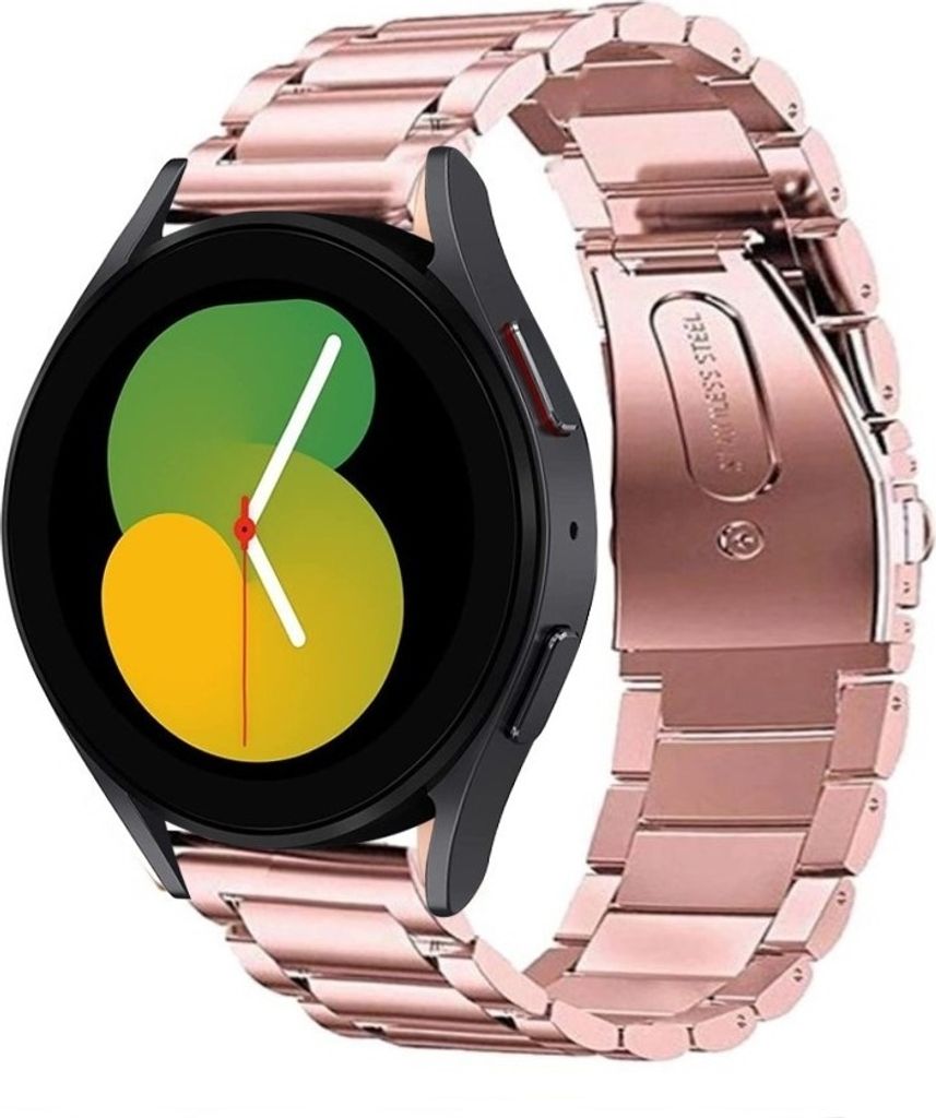 Strap-it Stahlarmband - Kompatibel mit Samsung Galaxy Watch 5 Armband 40mm Ersatzarmband Edelstahl - Faltschließe - Hochwertiges Material - für S...