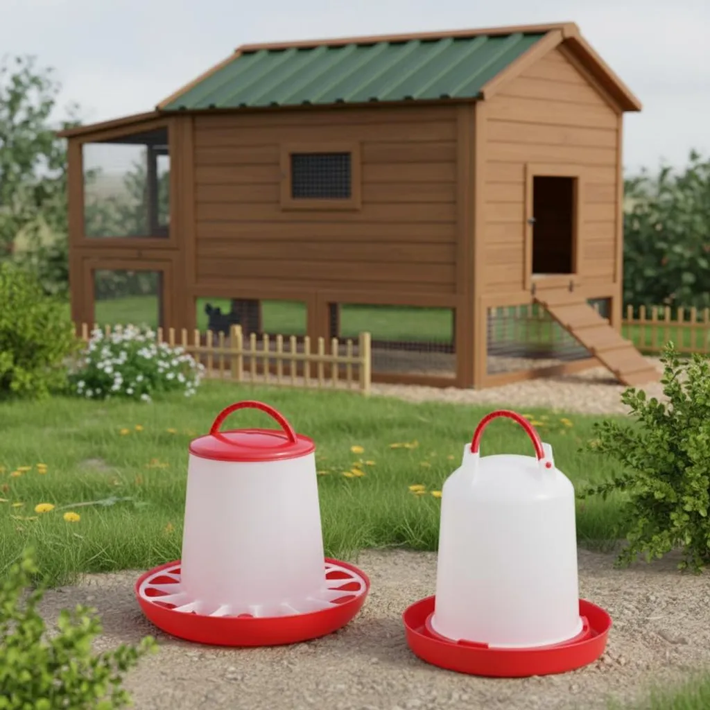 Kit Alimentazione Pollame 3kg/3L: Mangiatoia + Abbeveratoio Automatico