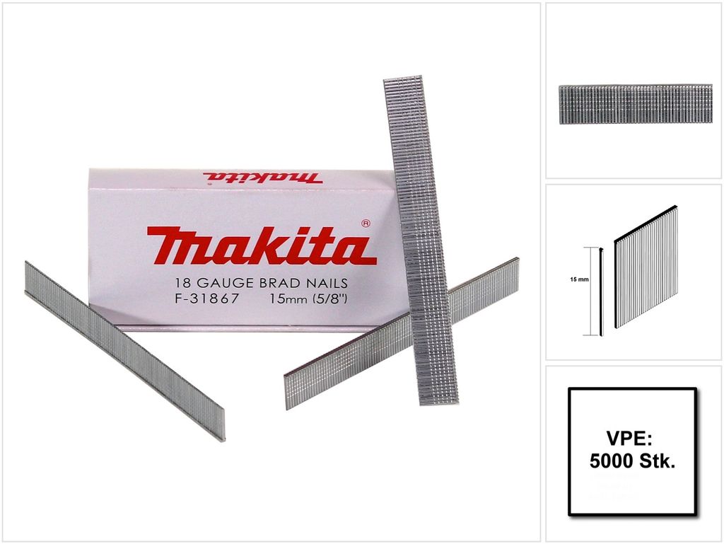 Makita hřebík s rozrušující hlavou 1,2x15mm F-31867 5000 Obrázek produktu 