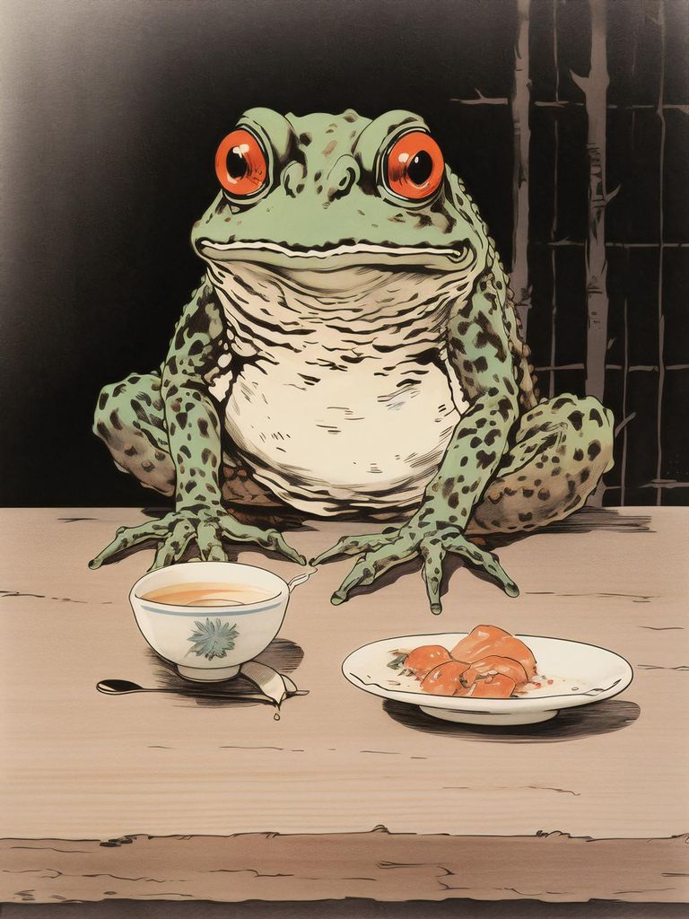 Plakat 30x40cm Abendessen im Bambuswald