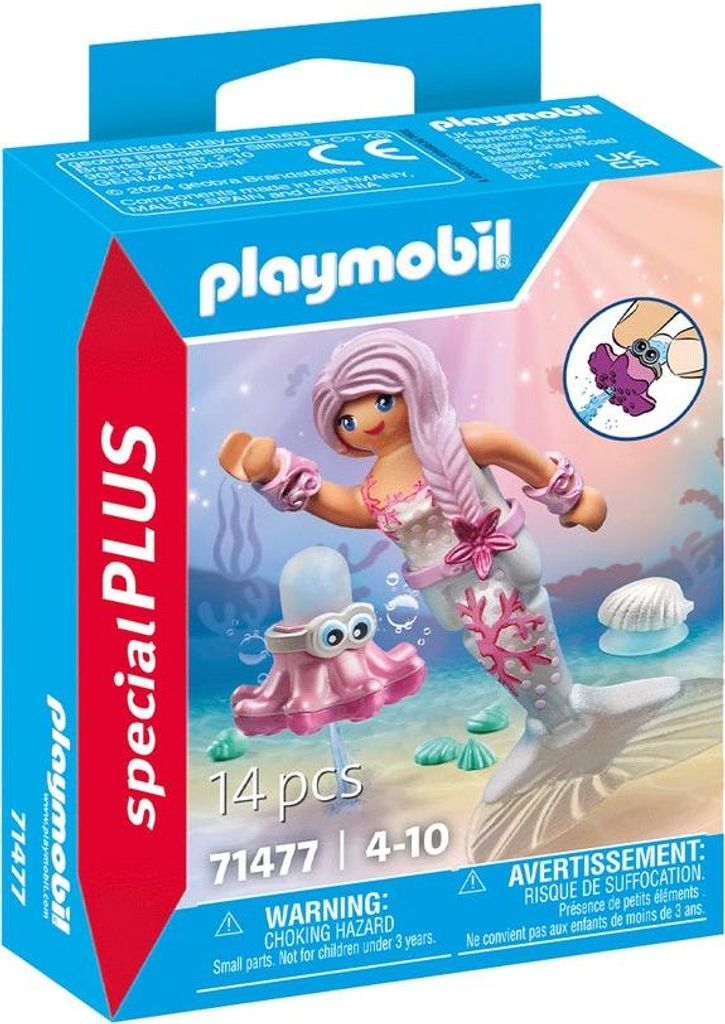 Meerjungfrau-Spielset mit Wasserspray und Oktopus-Spielzeug
