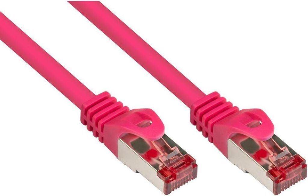 RNS Patchkabel Cat.6 SFTP mit Rastnasenschutz 0,15m, magenta