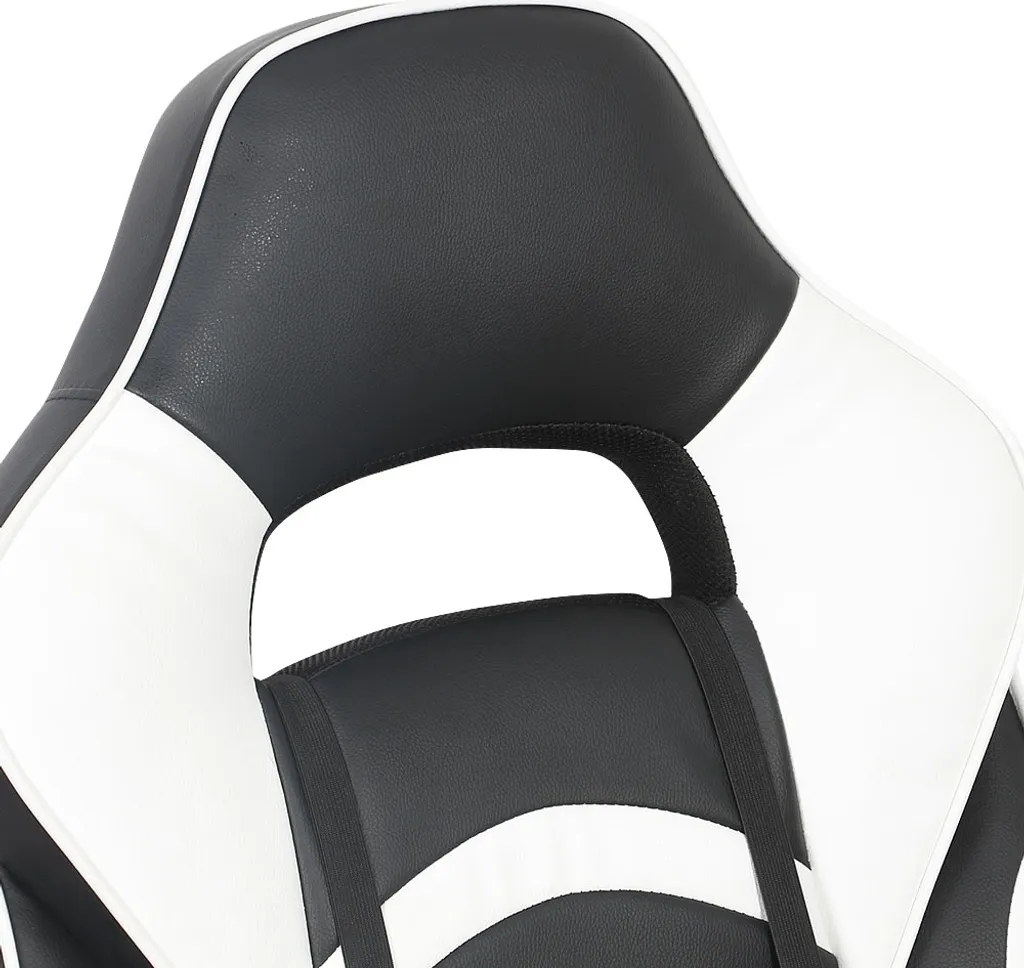 Siège gamer pivotant noir et blanc pour setup informatique et streaming - 8