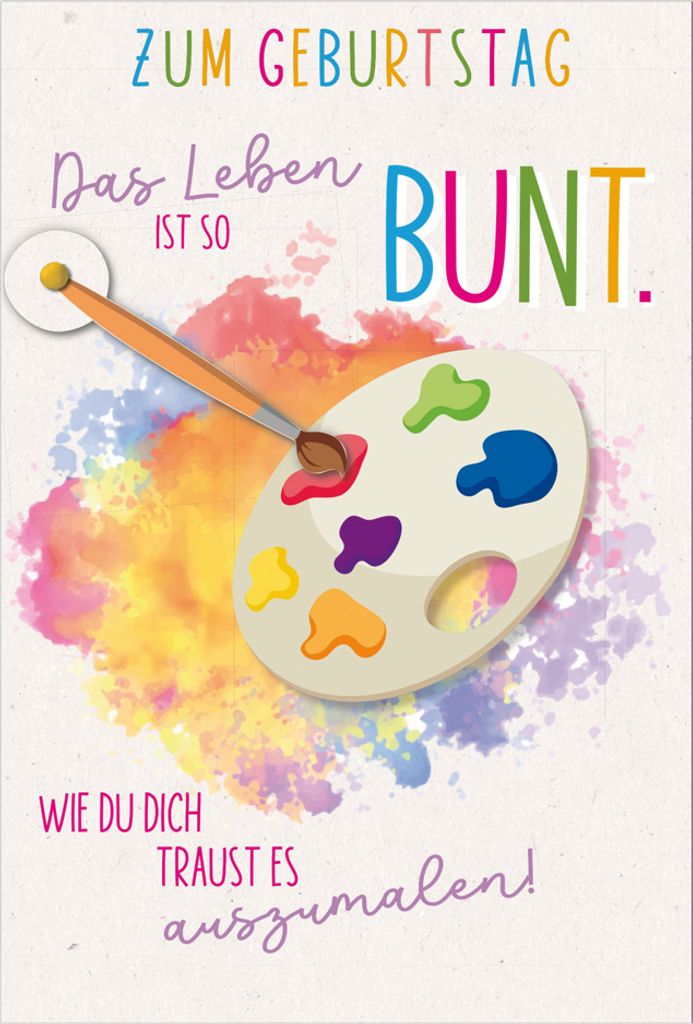 SUSY CARD Geburtstagskarte Round "Malen"