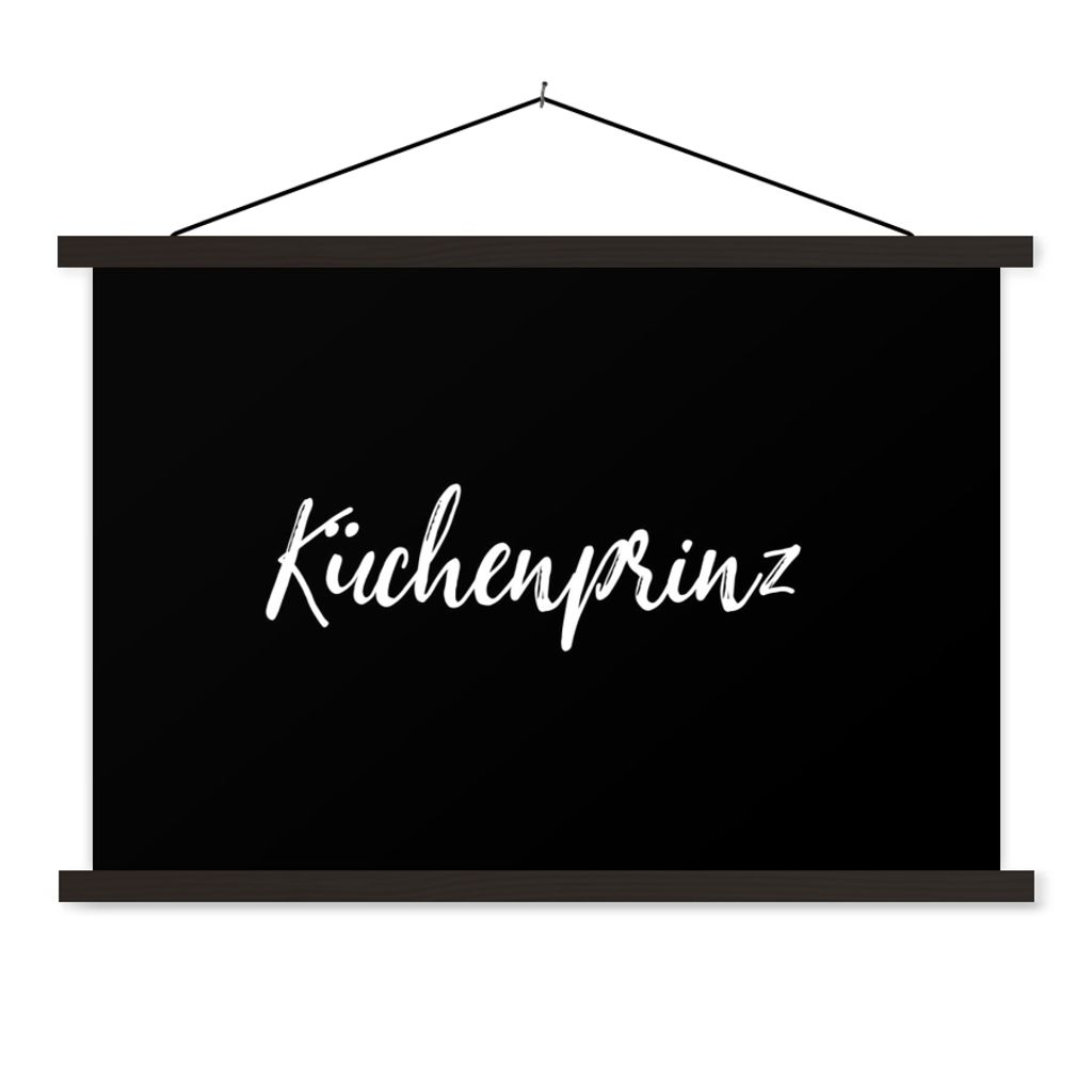 MuchoWow Textilposter Zitate - Sprichwörter - Kochen - Chefkoch 120x80 cm mit schwarzem Rahmen - Wanddeko