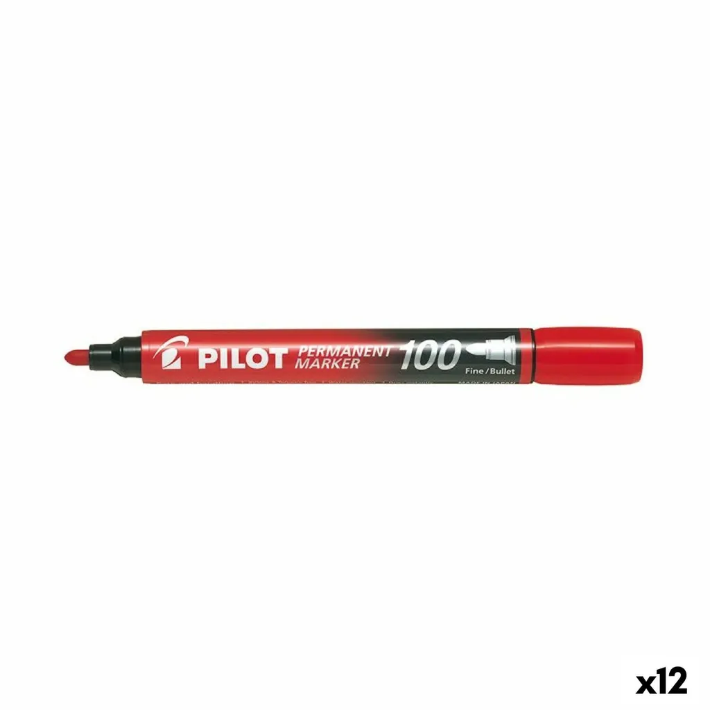 Feutre permanent rouge pointe moyenne Pilot SCA-100-R multi-supports