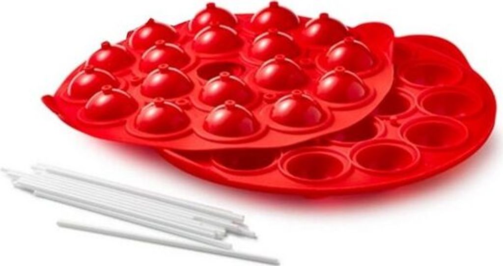 Betty Bossi Backform »Kugel Silikonform für 18 Cake Pops« Hitzebeständig Rot Backform