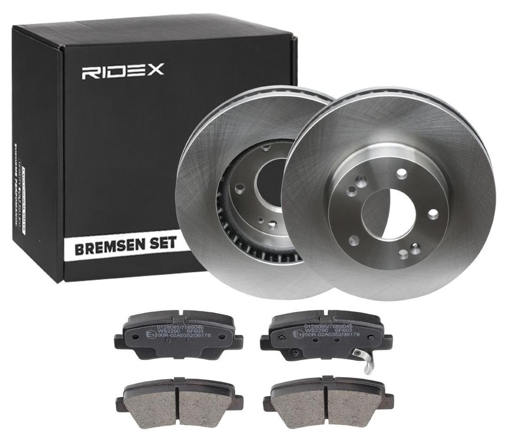 RIDEX Bremsenset Vorne Bremsscheiben Beläge Satz für HYUNDAI Kona (OS) 280mm