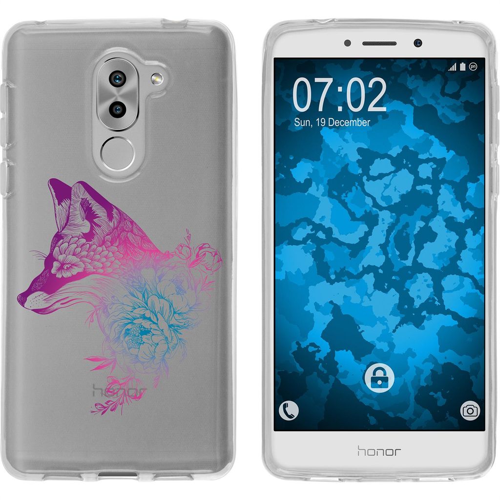 PhoneNatic Case kompatibel mit Huawei Honor 6x Silikon-Hülle Floral Fuchs M1-6