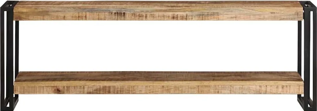 Banc TV industriel 120 cm bois de manguier rugueux pour salon moderne