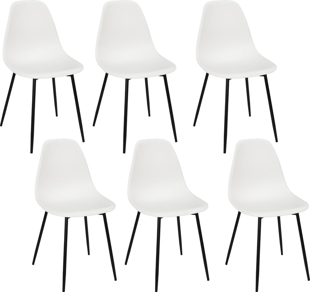 Gustav White Stuhl – 6er-Set Produktbild 