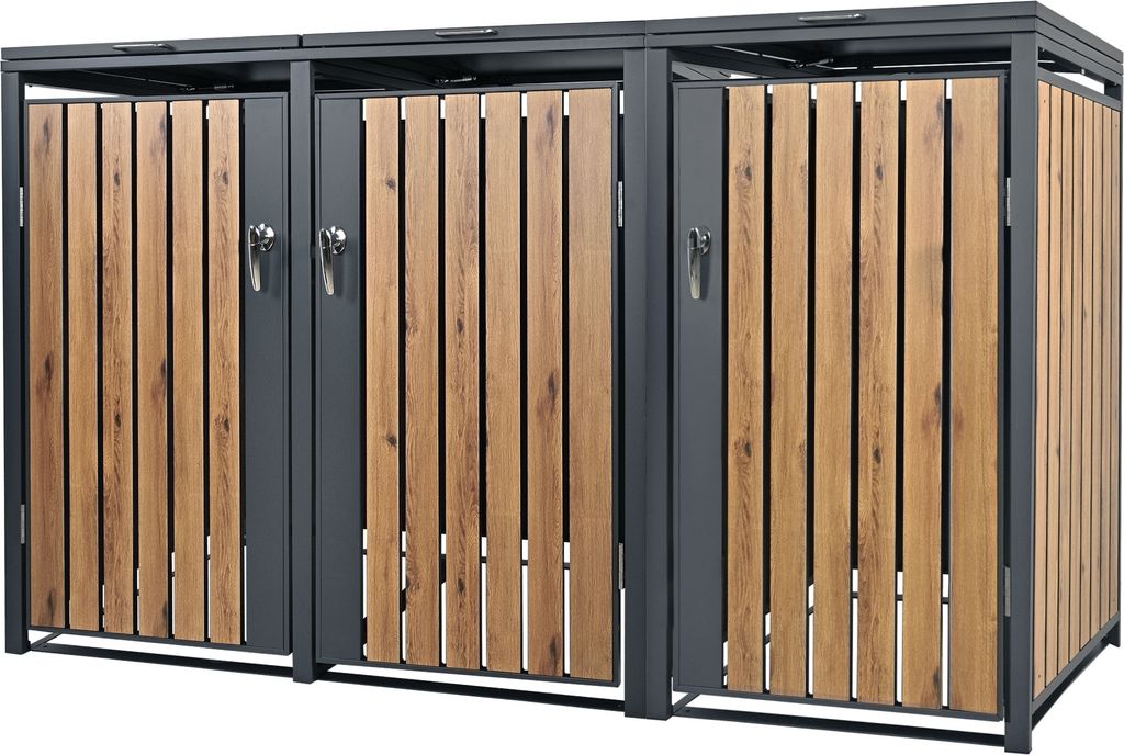 ML-Design Mülltonnenbox 3er für 3 Tonnen 240L 200x80x116,3 Produktbild 