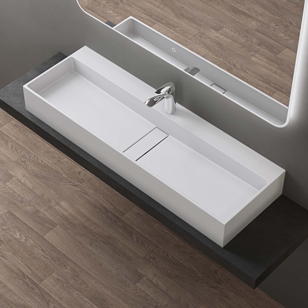 doporro Vasque à Poser Blanc Mat avec Bonde Lavabo de Salle Image du produit 