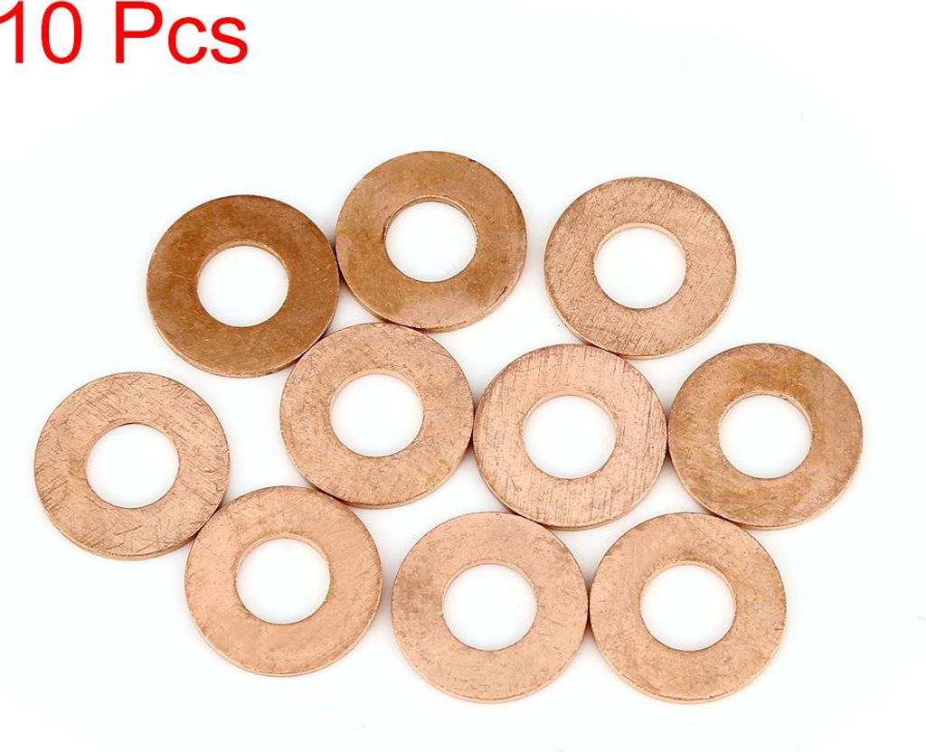 10Stk. Kupferscheibe Dicht Flach Dichtring für Auto 10 x 20 x 1,5mm