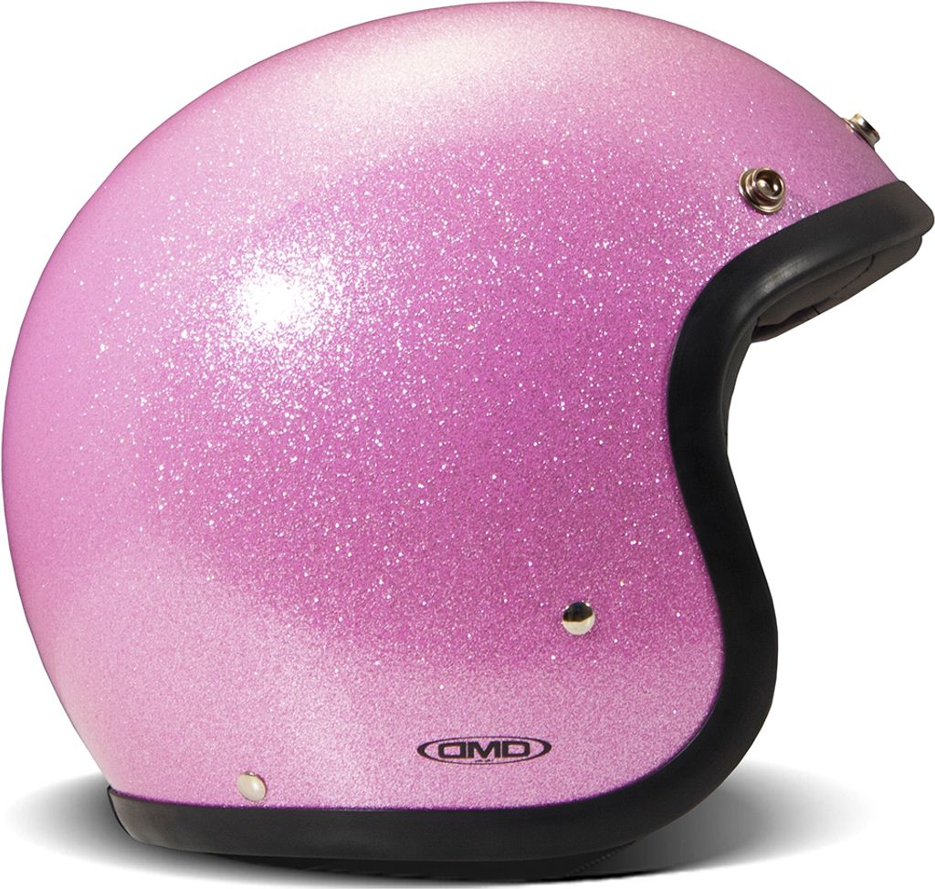 Jet Helm Cafe Racer DMD RETRO Glitter Rosa Glanz größe L