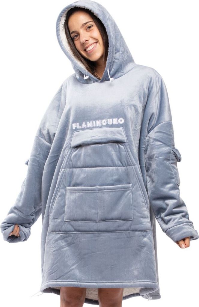 Flamingueo Decken Hoodie Mit Ärmeln Und Kapuze Deckenpullover Blanket Hoodie