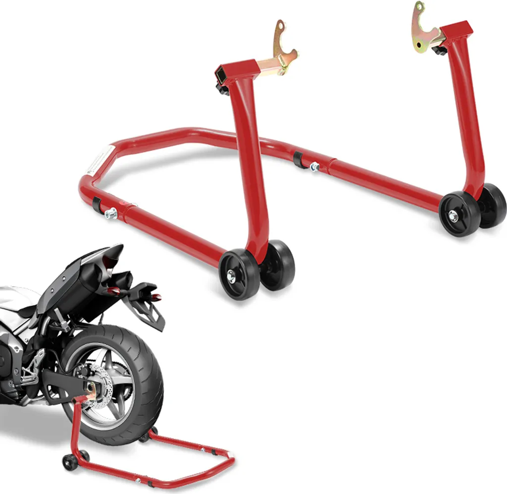 Yakimz Cavalletto Moto Basculante Rosso - Blocco Ruota Posteriore