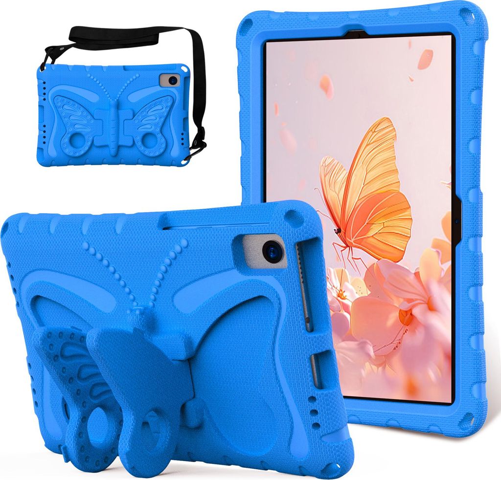 Kinder Hülle für Lenovo Tab M10 Plus 2nd Gen 2020/Tab K10 2021 10,3" Leicht Stoßfeste EVA Kindgerechtes Schutzhülle mit Schultergurt, Schmetter...