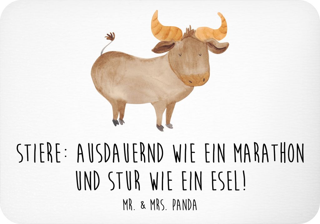 Mr. & Mrs. Panda Kühlschrankmagnet Starker Stier - Weiß - Geschenk, Ausdauer Marathon, Sternzeichen, zettelhalter, Geschenke, Tierkreiszeichen, h...