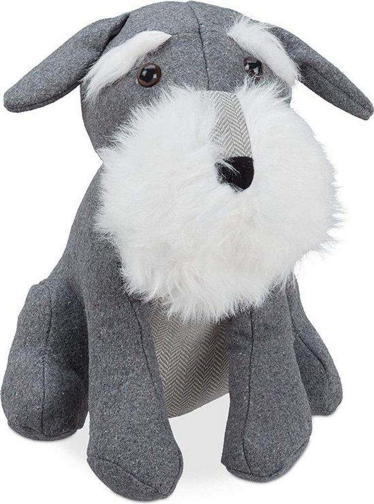 Grau dekorativer Hundetürstopper mit Grau Füllmaterial - 25x19x32 cm