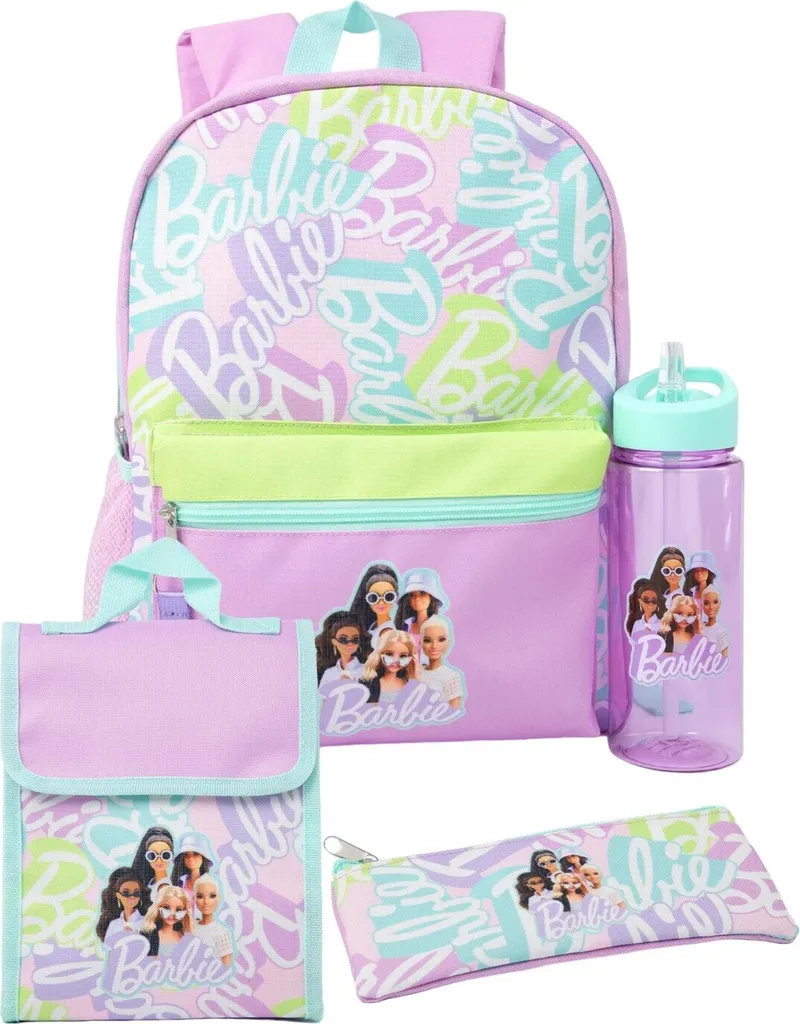 Barbie Kit Sac à Dos de 4 Pièces Violet NS8361 - Set Complet Scolaire
