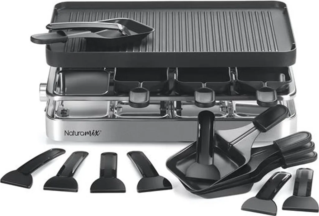 Raclette 8p Naturamix 3-en-1 : Finis les Fromages qui Collent au Grill