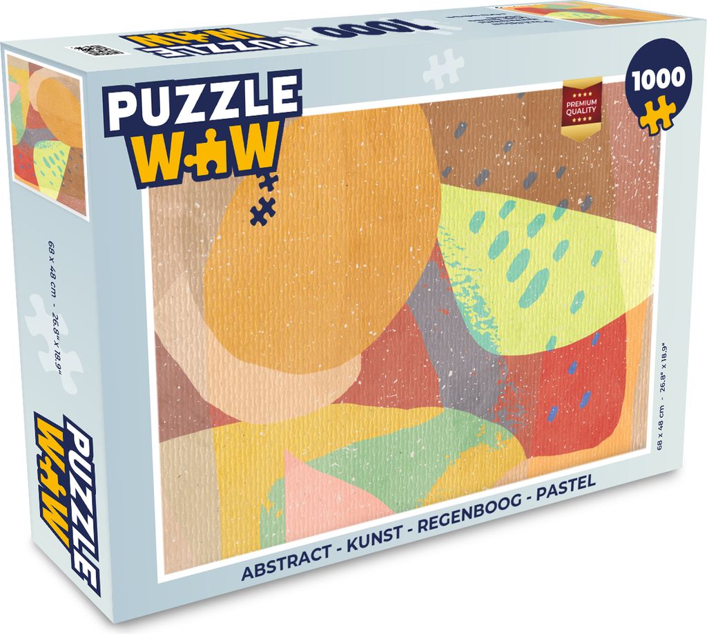 MuchoWow Puzzle 1000 Teile Abstrakt - Kunst - Regenbogen - Pastell - Erwachsene - Rätsel