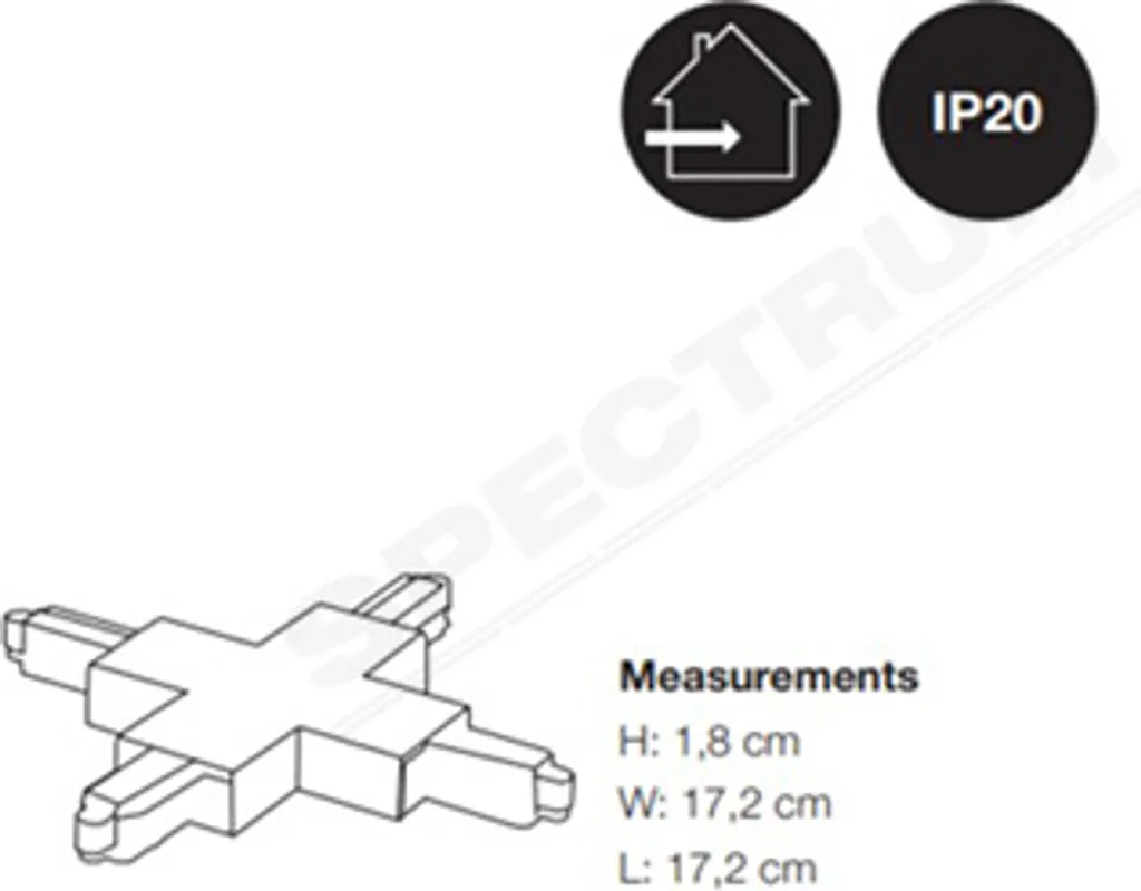 Connecteur en X pour rail électrique : solution pour croisement blanc mat - 3