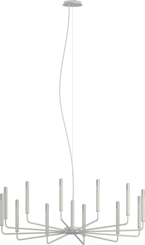 Pendelleuchte Metall rund D: 103 cm H: max. 170 cm Seidengrau E14 Modern Hängeleuchte
