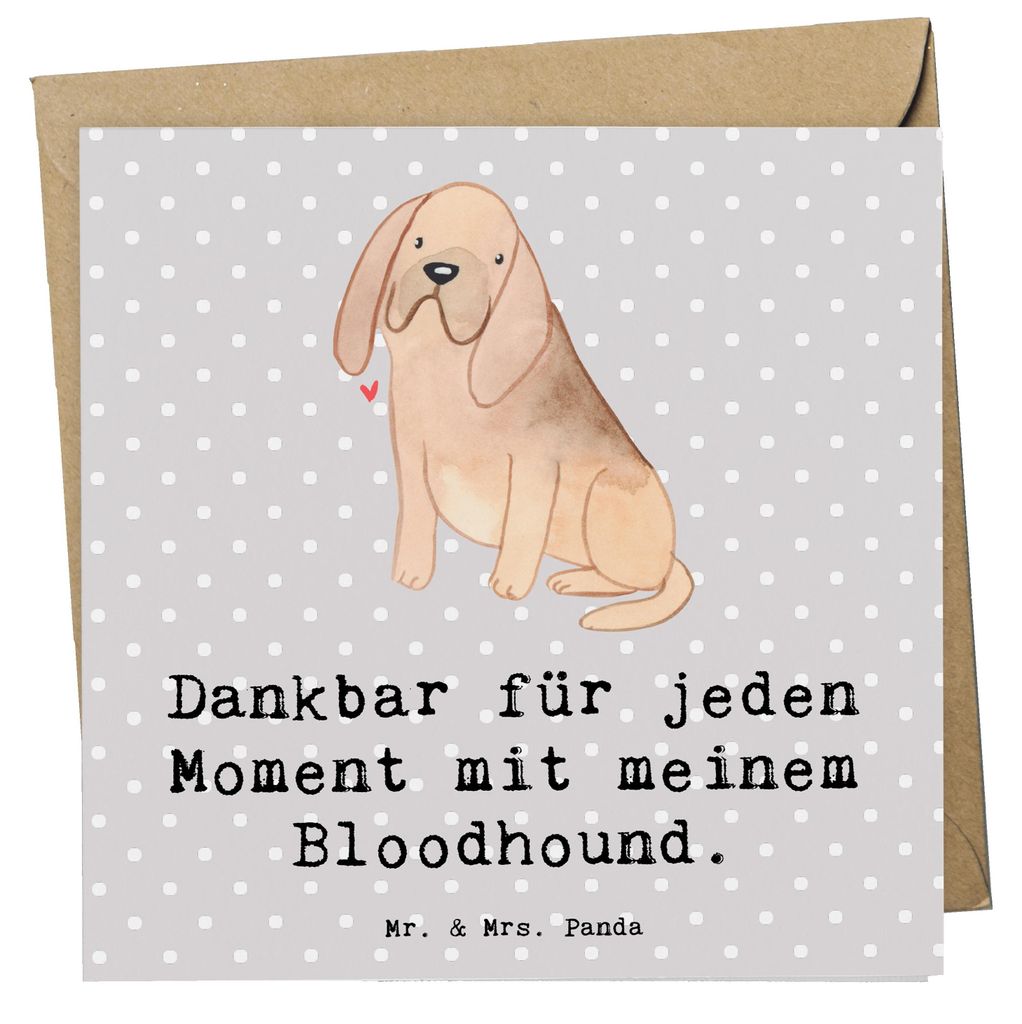 Mr. & Mrs. Panda Grußkarte Bloodhound Moment - Grau Pastell - Geschenk, Klappkarte, faltkarte, doppelkarte, Chien De Saint Hubert, Bluthund, anlas...