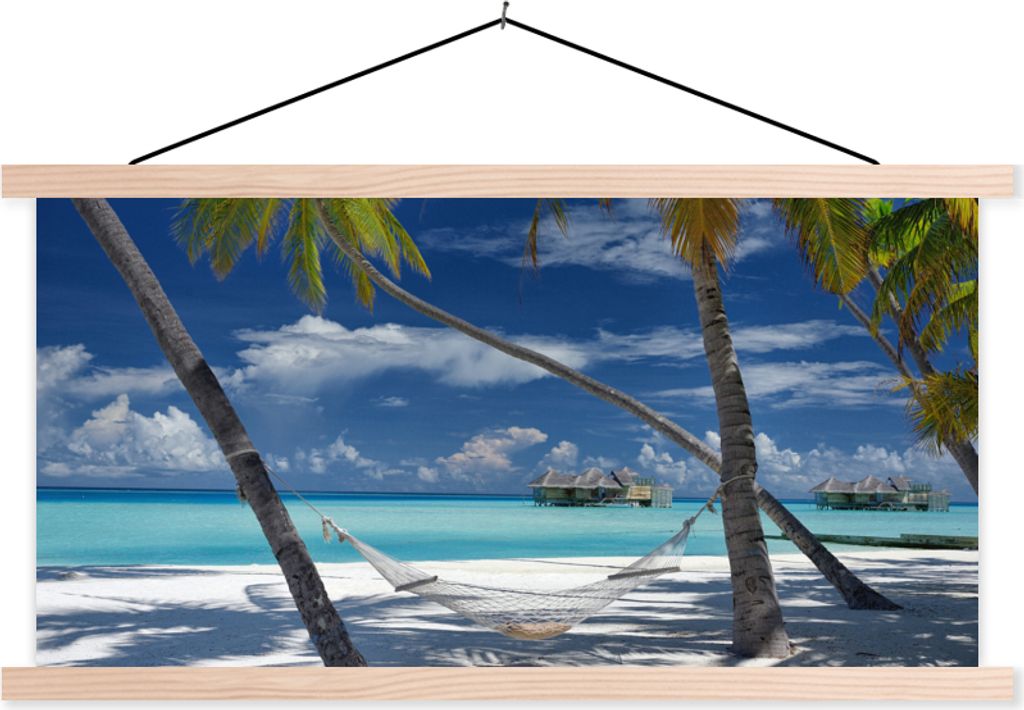 MuchoWow® Textilposter Strand - Sommer - Hängematte 60x30 Produktbild 