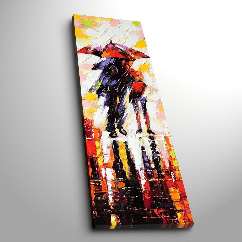 Wallity, 3090C- HRZ1255, Bunt, Leinwandbilder, 30 x 90 cm, 100% Wildleder -Leinwand