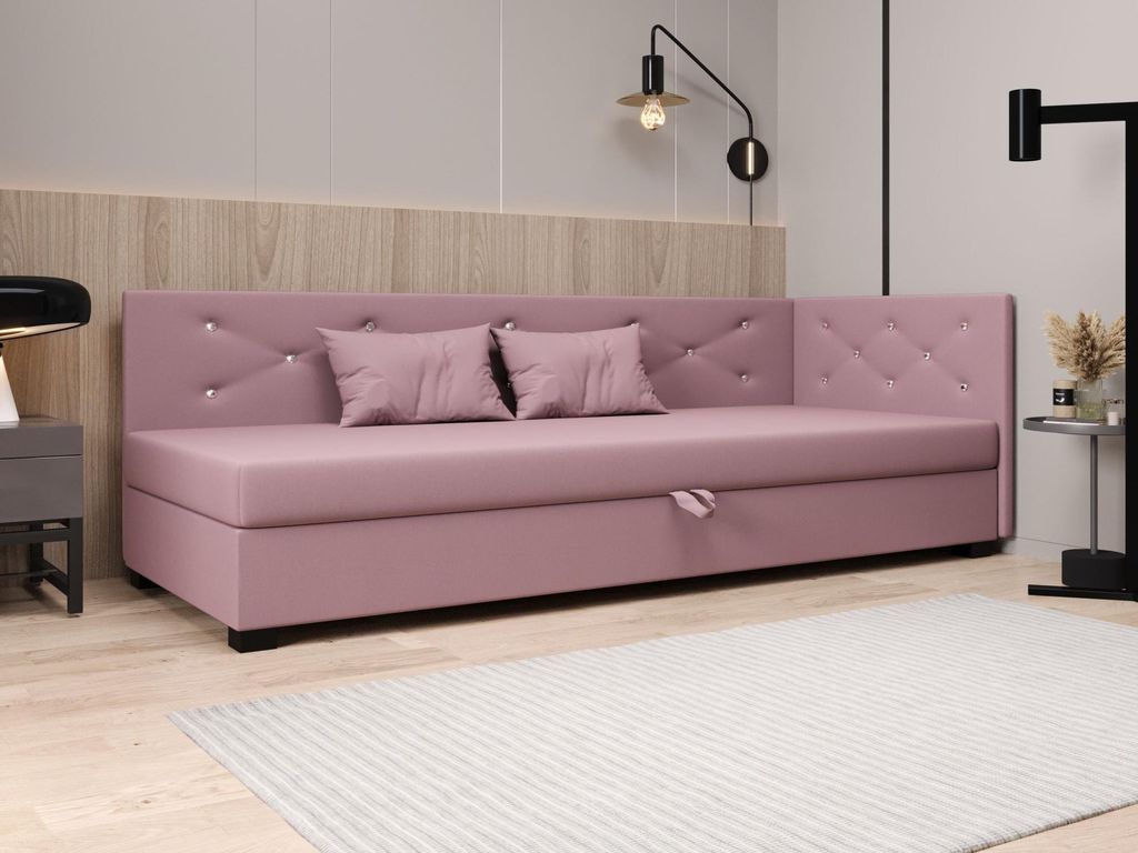 Polsterbett 100x195 MILEKA PLUS 1 - rosa