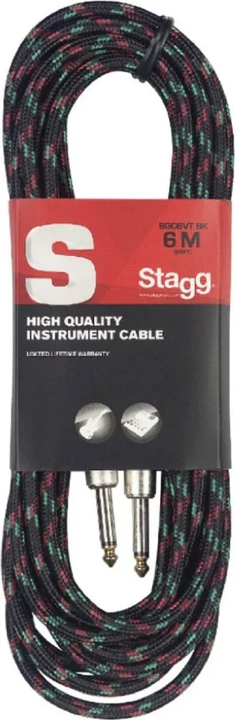 Stagg SGC6VT BK, cavo per strumenti Jack/Jack, 6 m, nero