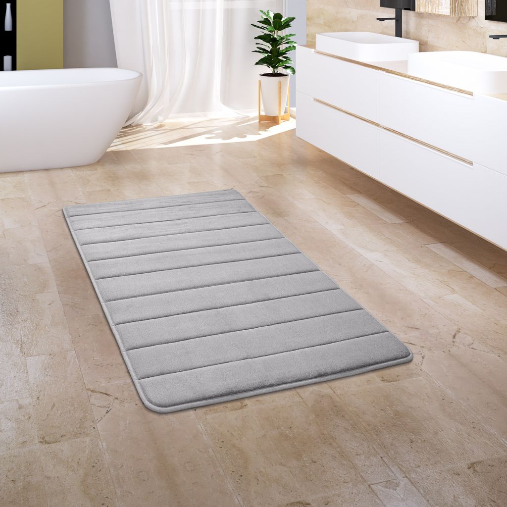 Badezimmerteppich Badematte Badteppich Badvorleger Flauschig Memory Foam 3D Grösse 65x120 cm