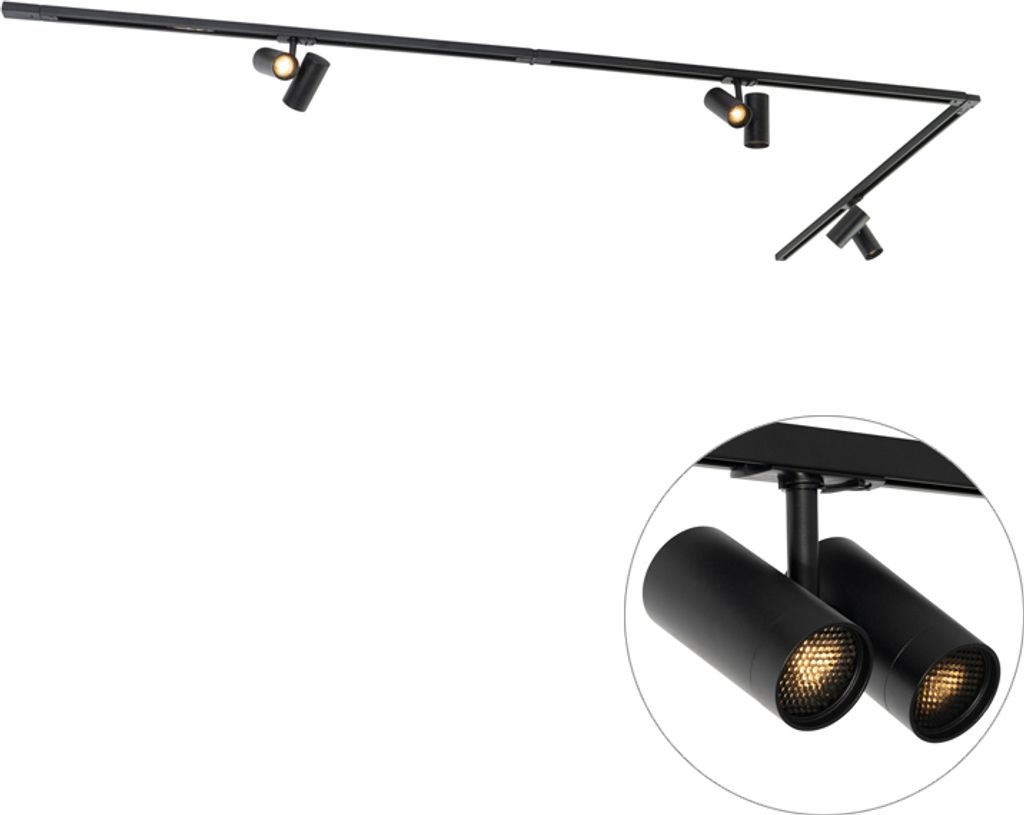 QAZQA - Modern Modernes Schienensystem I Spotlight I Deckenspot I Deckenstrahler I Strahler mit 3 Spot I Spotlight I Deckenspot I Deckenstrahler I ...