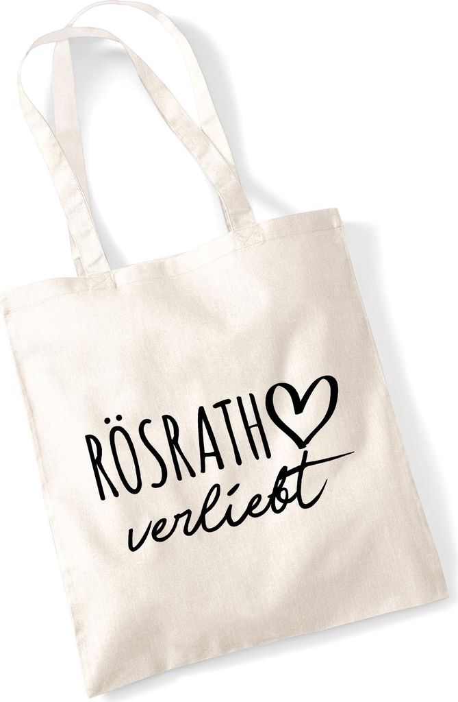 Huuraa Jutebeutel Rösrath verliebt 10 Liter Natural Baumwolle Tasche Geschenkidee