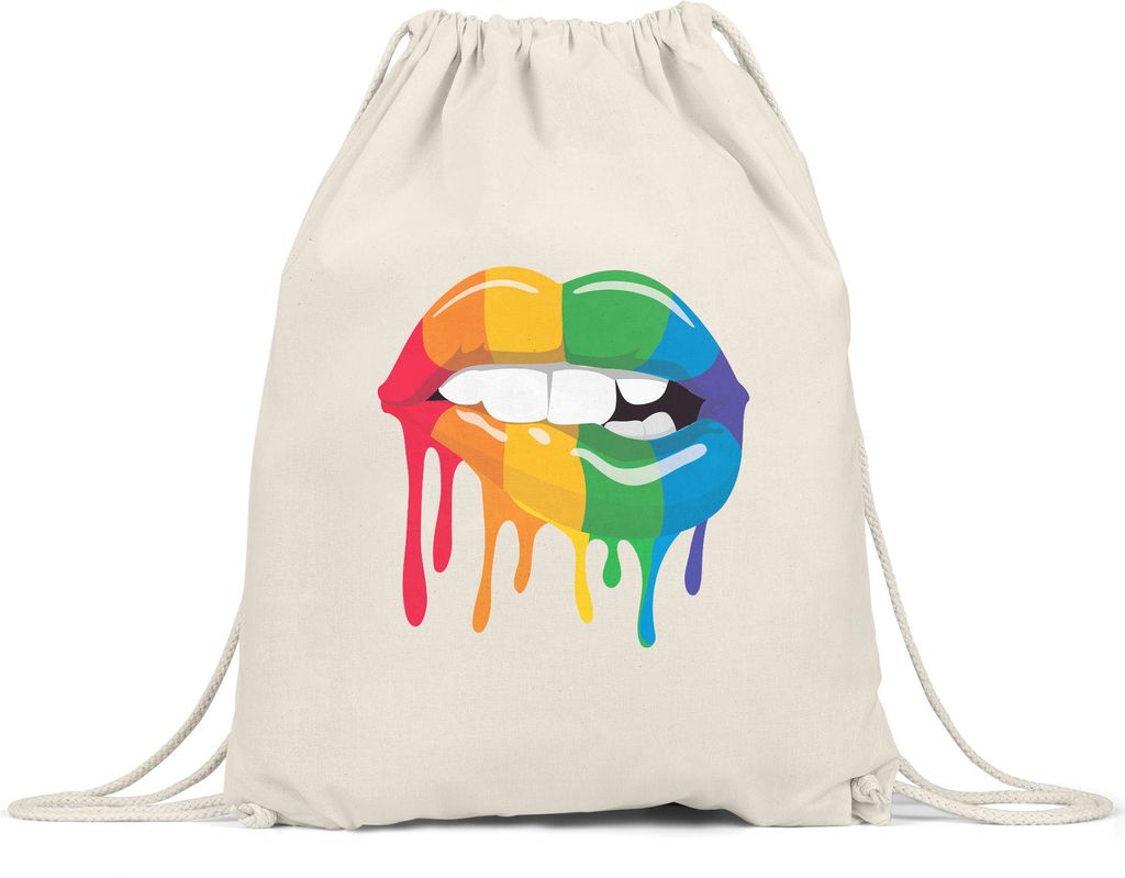 Regenbogen Lippen Tasse LGBT Rainbow Lips LGBTQ Pride Queer Homouell CSD Pride Week Turnbeutel Gymsack