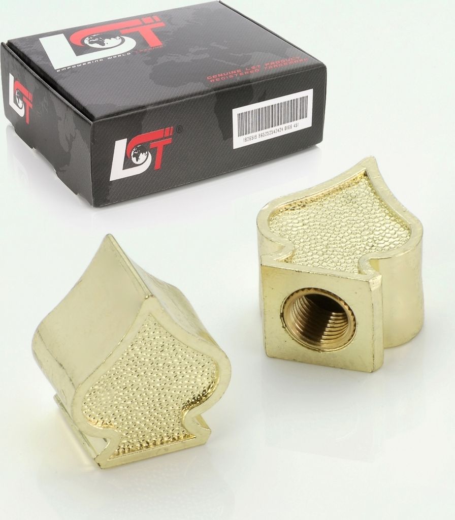 2X Ventilkappe Reifenventil Ventil Kappe Pik Gold Für Pkw Lkw Motorrad Quad Neu