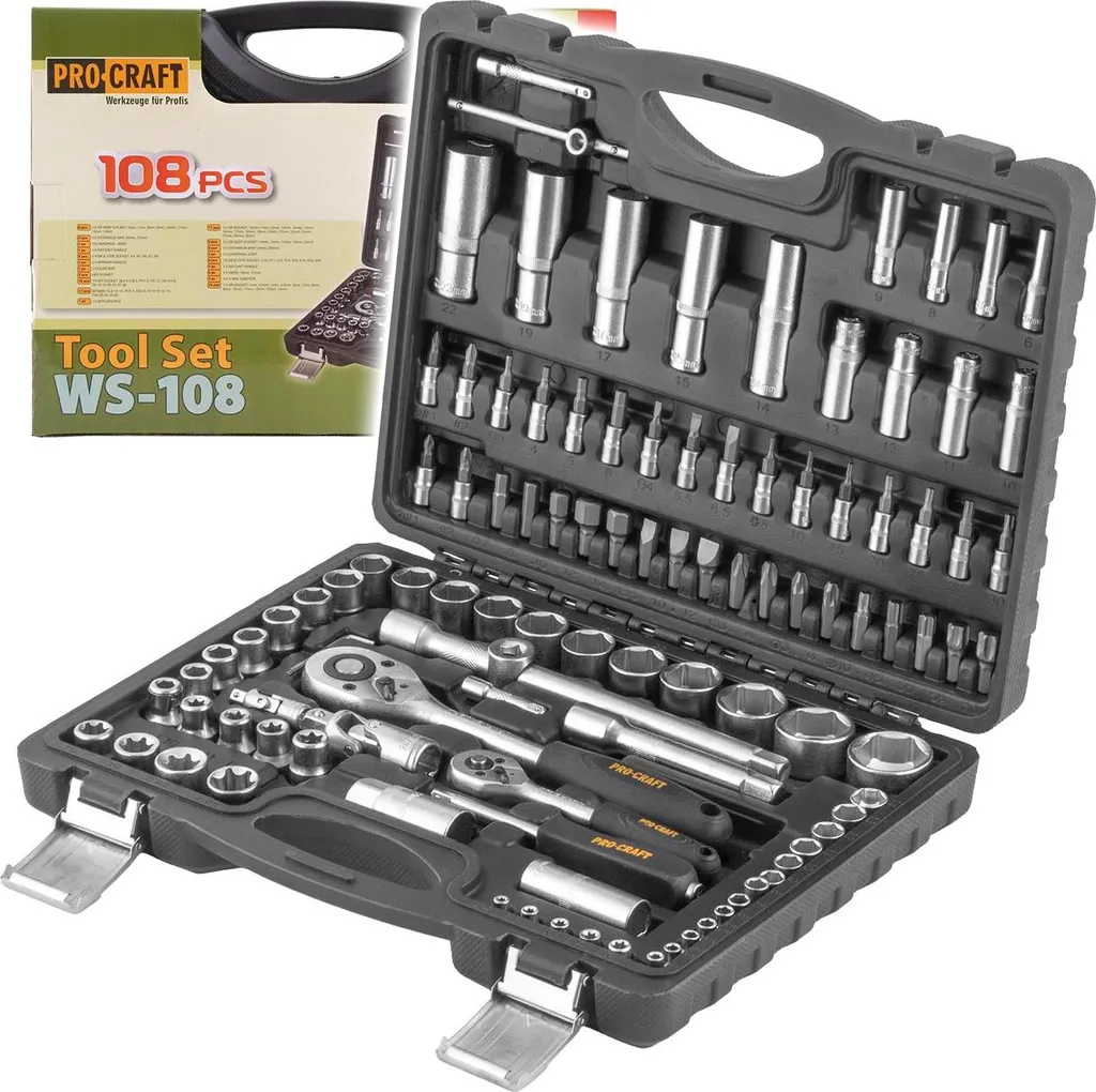 Coffret douilles Procraft WS-108/72 Gola Set complet avec 108 pièces