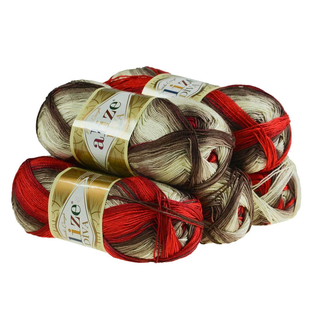 500g Strickgarn ALIZE DIVA BATIK Farbverlauf Häkelgarn Wolle Stricken Häkeln
