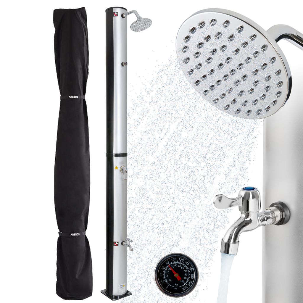 Solární sprcha AREBOS | 37 litrů | 199 cm | včetně krytu | Obrázek produktu 