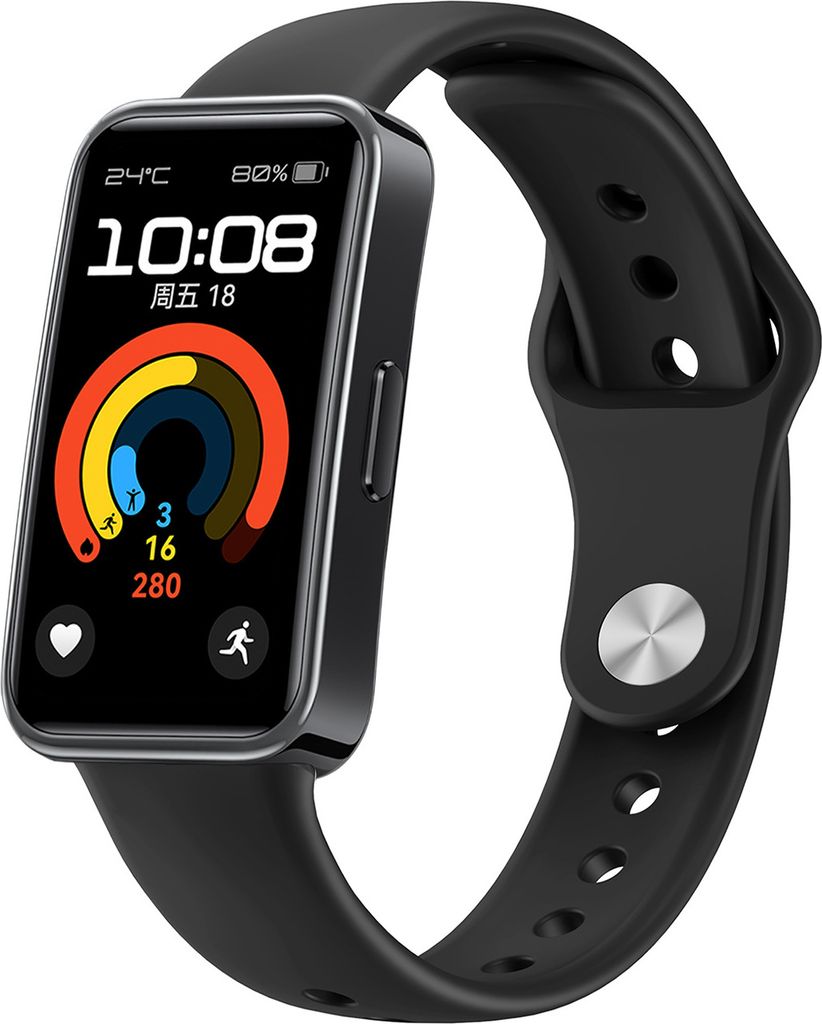 INF Silikon-Ersatzarmband für Huawei Band 10 Schwarz